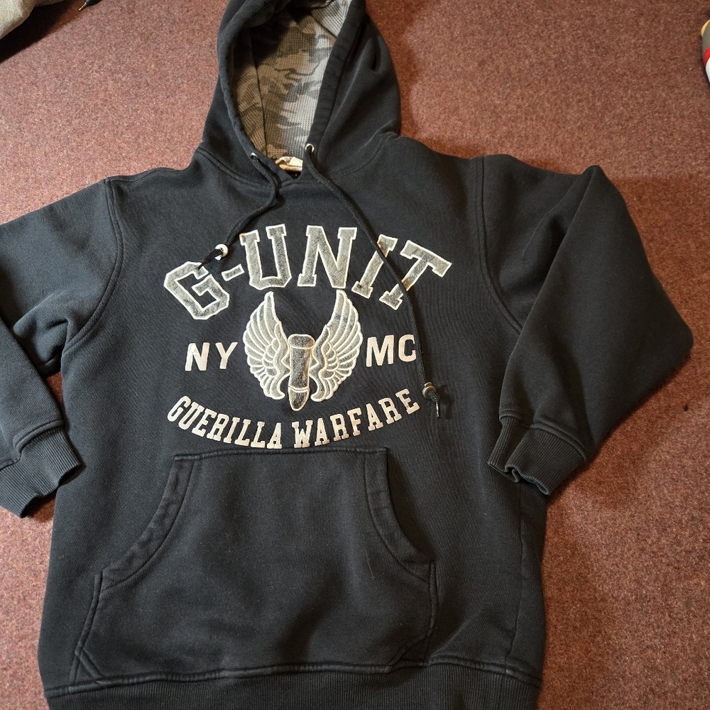 Vintage G-Unit Guerilla Warfare Hoodie Men's Medium Black And Grey